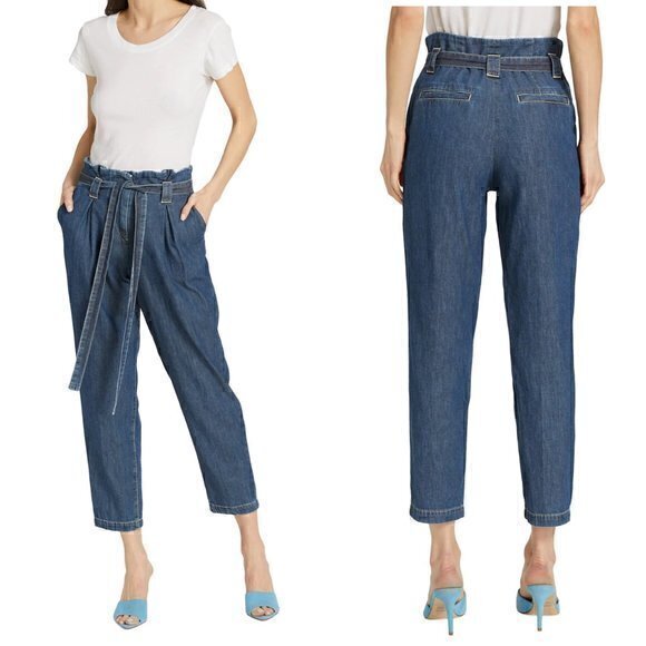 L'AGENCE Violette Cotton Paperbag Pants Size 25 NWT